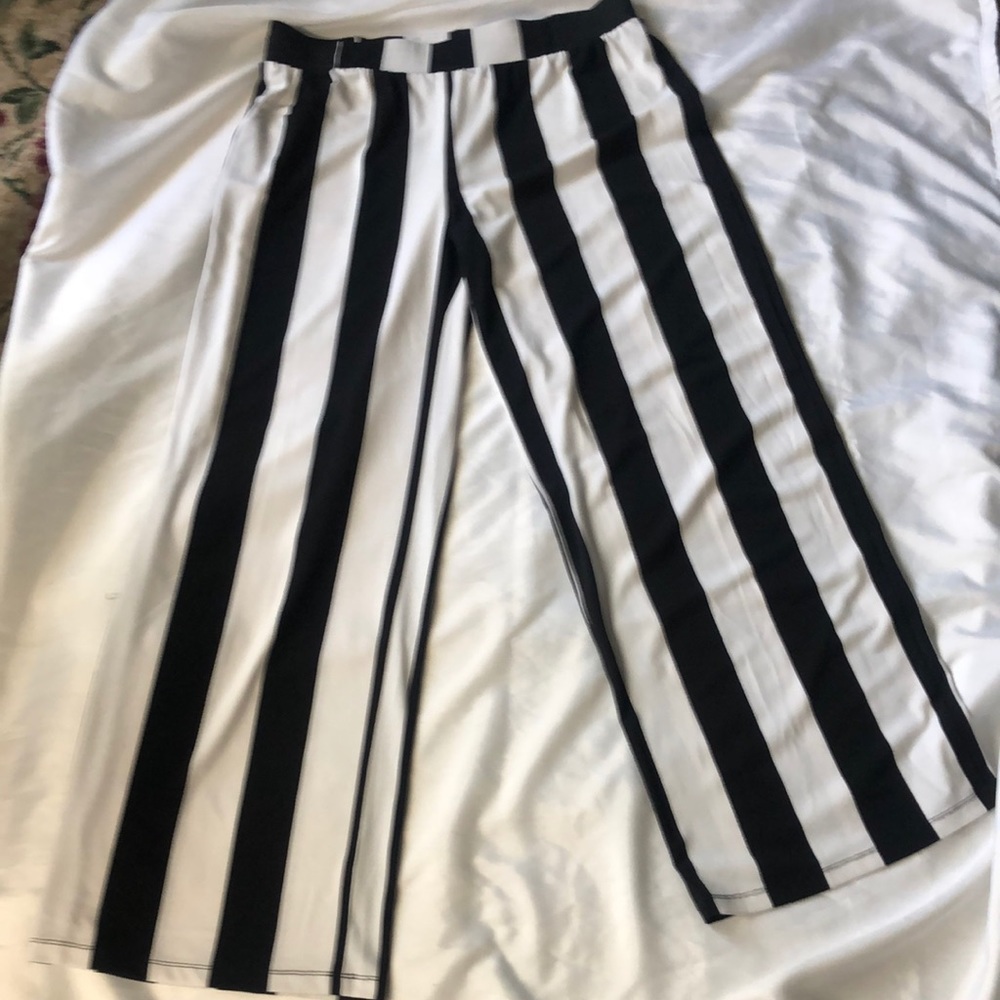 INC Black and White Stripped Pants